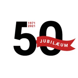 Forside 50 års jubilæum logo - cirkel